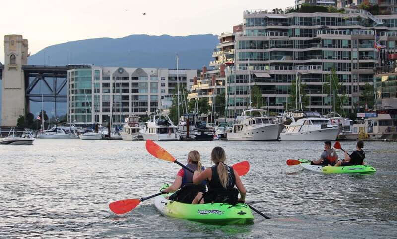 3 Hour Kayak in Vancouver with Coffee on the Beach - Science World and BC Place from the water: big sights, calm viewing