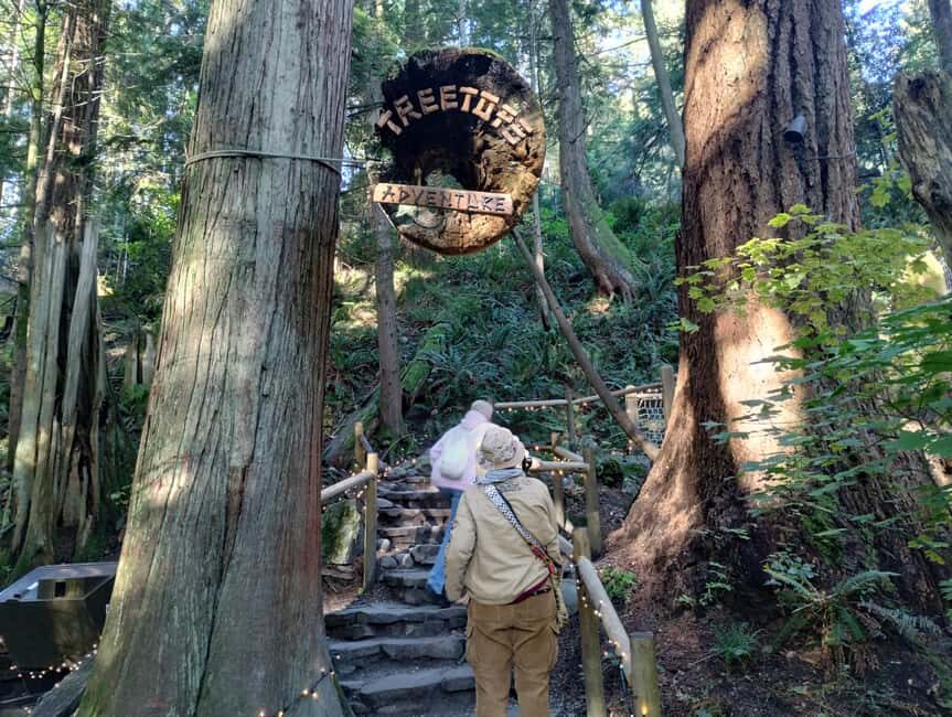 Capilano Suspension Br+Lake+Dam+Hachery/4in1/CAR/Small GROUP - Cliffwalk and Treetops: pacing matters on paths above the canyon