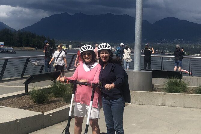 Stanley Park Seawall E-scooter Rental with Self Guided map - English Bay Kickoff: Sylvia Hotel and the A-maze-ing Laughter Sculptures