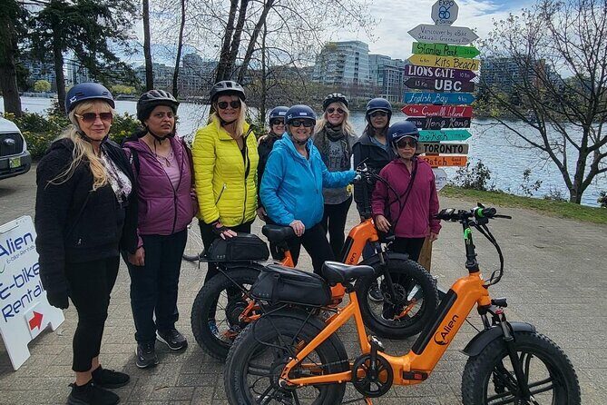 Vancouver E-Bike Rentals - Premium Seawall Bike Path Location - Plaza of Nations Start: Built for Getting On the Path Fast