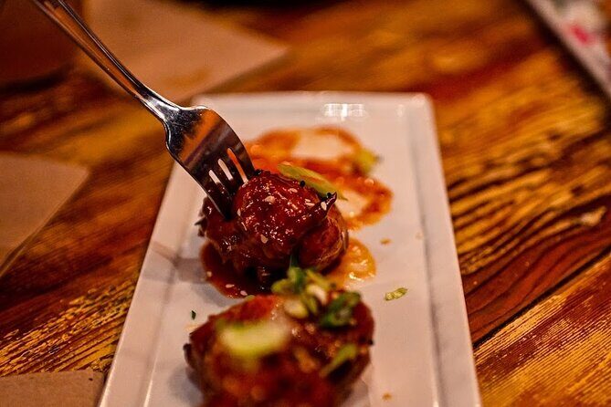 Vancouver Private Food Tour – Taste 6+ Local Dishes & Fresh Sushi - What you’ll eat: pork sandwich, scotch eggs, taco-style chicken, dessert, sushi, and a secret dish